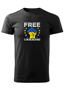Pánske oblečenie - Pánske tričko "FREE UKRAINE" - 14401184_