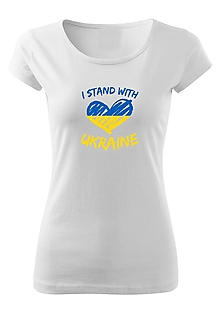 Pánske oblečenie - Dámske tričko "I stand with Ukraine II!" - 14401284_