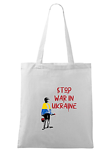Nákupné tašky - Plátená taška "Stop war in Ukraine" - 14401693_