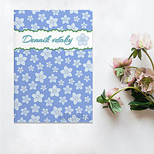 Papiernictvo - Denník vďaky Floral - nezábudky - 14404352_
