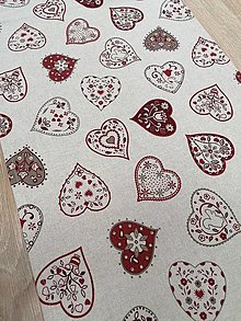 Úžitkový textil - Štóla (Srdce na režnom 40 x 136 cm) - 14406230_