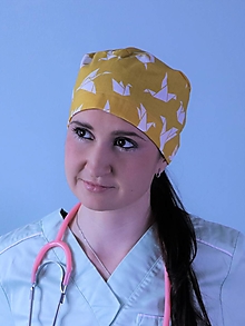 Čiapky, čelenky, klobúky - Dizajnová operačná / chirurgická čiapka origami - 14406340_