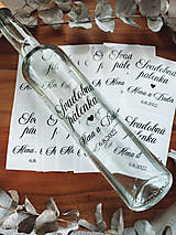 Úložné priestory & Organizácia - Nálepky na svadobné fľaše transparentné 58 - 14407158_