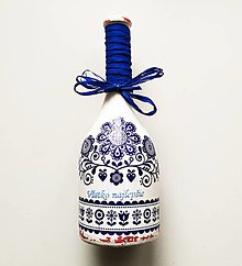 Nádoby - Víno v dekorovanej flaši, motív Všetko najlepšie - 14405647_