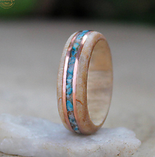 Prstene - Brezový prsteň s jadeitom a meďou - 14406496_