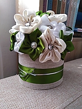 Dekorácie - Kvetinový box saténový - 14404954_