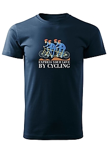 Pánske oblečenie - Pánske tričko "Express your love by cycling" - 14407162_