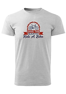 Pánske oblečenie - Pánske tričko "Save the Earth, ride a bike" - 14407382_