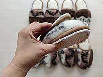 Ponožky, pančuchy, obuv - VLNIENKA barefoot papuče na doma 100% ovčia vlna MERINO Vlnka stredne tmavé Mix hnedý lem  (5-6 (38-40)) - 14408828_