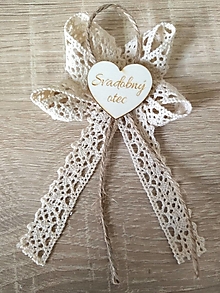 Svadobné pierka - svadobné pierko vintage so srdiečkom s nápisom (Béžová) - 14409954_