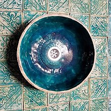Dekorácie - Umývadlo okrúhle (Tyrkysová) - 14407868_