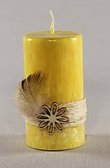 Veľkonočná sviečka žltá - svetlá šnúrka