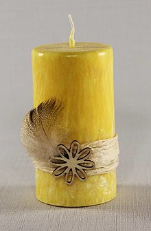Svietidlá a sviečky - Veľkonočná sviečka žltá - svetlá šnúrka - 14407821_