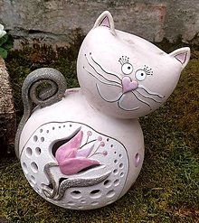 Svietidlá - Mačka ružovo sivá - 14410025_