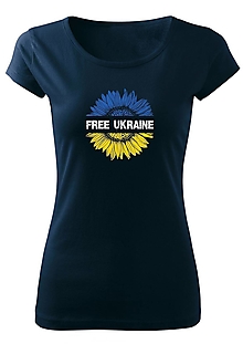 Pánske oblečenie - Dámské tričko "Free Ukraine ♥" - 14408336_