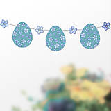 Tabuľky - Veľkonočná girlanda vajíčka Floral - nezábudky - 14408595_