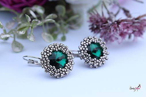 Sady šperkov - súprava SW emerald - nickel (náušnice SW emerald - nickel) - 14411706_