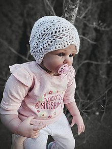 Detské čiapky - Biela čiapočka 1-1,5 roka - 14412366_