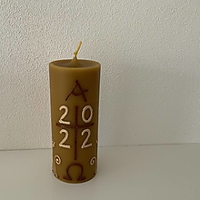 Sviečky - Maľovaný domáci paškál “2024” (hnedozlatý) - 14411130_