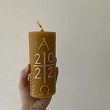 Sviečky - Maľovaný domáci paškál “2024” (zlatý) - 14411142_