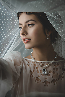 Náhrdelníky - Svadobný perlový nárdelník Valentína - 14415500_