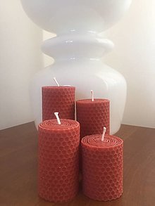 Svietidlá a sviečky - Adventná sada sviečok z včelieho vosku - oranžová - 14415677_