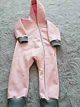 Detské oblečenie - softshell overal baby pink - 14419178_