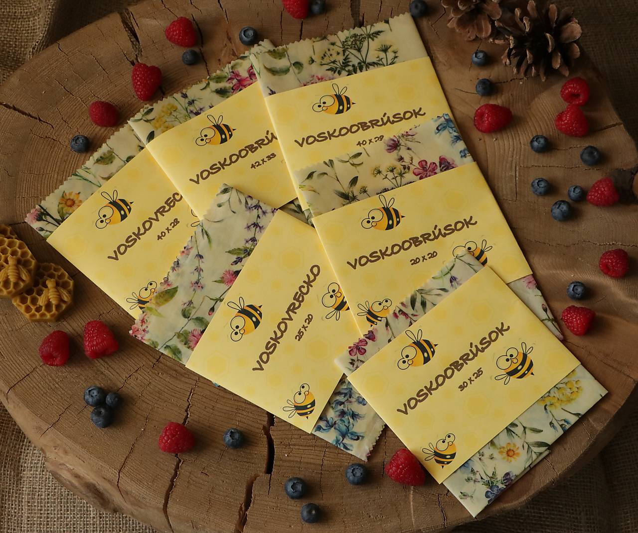 Sada voskovaných vreciek a obrúskov letná lúka