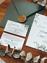 Papiernictvo - Svadobné oznámenie 162 štvrocové greenery (pozvánka k stolu nad 51 kusov) - 14417808_