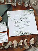 Papiernictvo - Svadobné oznámenie 162 štvrocové greenery (pozvánka k stolu nad 51 kusov) - 14417809_