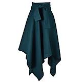 Sukne - LINA - ľanová asymetrická sukňa s výraznou viazačkou "RôZNE FARBY" - 14418457_