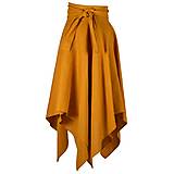 Sukne - LINA - ľanová asymetrická sukňa s výraznou viazačkou "RôZNE FARBY" - 14418463_