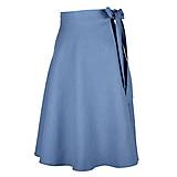 Sukne - LENA - áčková ľanová zavinovacia sukňa "RôZNE FARBY" (90_night blue) - 14418527_