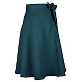 Sukne - LENA - áčková ľanová zavinovacia sukňa "RôZNE FARBY" (90_night blue) - 14418530_