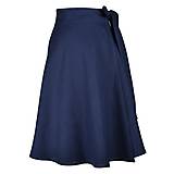 Sukne - LENA - áčková ľanová zavinovacia sukňa "RôZNE FARBY" (90_night blue) - 14418532_