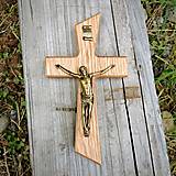 Dekorácie - Svadobný krížik s kovovým Ježišom - 14417285_