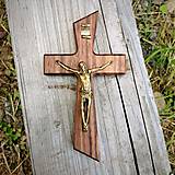 Dekorácie - Svadobný krížik s kovovým Ježišom - 14417289_