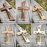 Dekorácie - Svadobný krížik s kovovým Ježišom - 14417294_