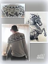 Pánske oblečenie - Kombinovaná mikina s koníkmi. - 14416432_