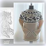 Pánske oblečenie - Kombinovaná mikina s koníkmi. - 14416435_