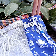 Úžitkový textil - Vrecko na ovocie a zeleninu - morské (Modrá - morská) - 14420824_