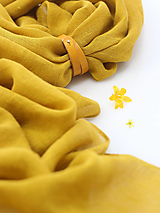 Šatky - Jemná veľká ľanová šatka krásnej žltej farby"Slnečnica"  - 14420857_