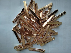 Komponenty - Kovová sponka/štipec do vlasov 55mm - zlatá - 14421725_