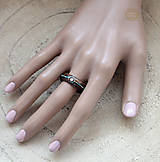 Prstene - Přírodní prsten s opálem a křišťálem Swarovski - 14421944_