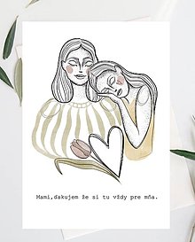 Grafika - Deň matiek - grafika z lásky - mama a dcéra - 14421567_