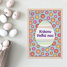 Papiernictvo - Veľkonočná pohľadnica vajko - Floral - oranžády - 14419862_