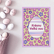 Papiernictvo - Veľkonočná pohľadnica vajko - Floral - fialky - 14419866_