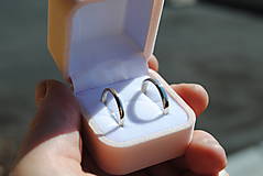 Prstene - Obrúčky klasik úzke biele - 14423907_
