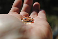 Prstene - Obrúčky klasik úzke biele (Ružové zlato) - 14423908_