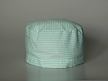 Čiapky, čelenky, klobúky - Dizajnová operačná / chirurgická čiapka pásik zelený - 14424941_
